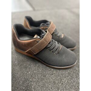 NOBULL Project Lifter Black Coffee Leather Weightlifting Shoes Women 10.5 fits 9
